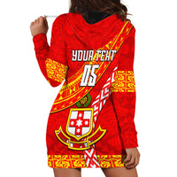 Custom Kolisi Tonga Hoodie Dress Tongan Kupesi Pattern LT05 - Polynesian Pride