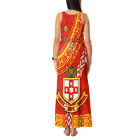 Custom Kolisi Tonga Tank Maxi Dress Tongan Kupesi Pattern LT05 - Polynesian Pride