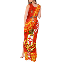 Custom Kolisi Tonga Tank Maxi Dress Tongan Kupesi Pattern LT05 - Polynesian Pride