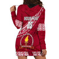 Custom Beulah College Hoodie Dress Tongan Kupesi Pattern LT05 - Polynesian Pride
