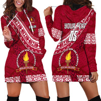 Custom Beulah College Hoodie Dress Tongan Kupesi Pattern LT05 - Polynesian Pride