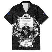 New Zealand Rugby Hawaiian Shirt The Haka With Champions Cup LT05 Black - Polynesian Pride