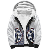 Hawaii Sherpa Hoodie Barkcloth Pattern Vintage Style LT05 Unisex Blue - Polynesian Pride