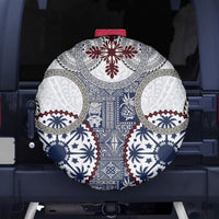 Hawaii Spare Tire Cover Barkcloth Pattern Vintage Style LT05 Blue - Polynesian Pride
