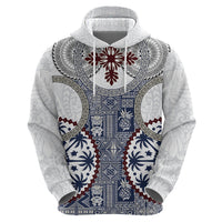 Hawaii Zip Hoodie Barkcloth Pattern Vintage Style LT05 - Polynesian Pride