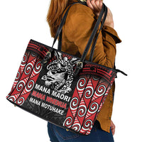 Aotearoa Mana Maori Leather Tote Bag Toitu Te Tiriti LT05 - Polynesian Pride