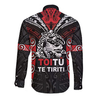Aotearoa Mana Maori Long Sleeve Button Shirt Toitu Te Tiriti LT05 - Polynesian Pride