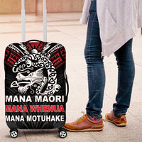 Aotearoa Mana Maori Luggage Cover Toitu Te Tiriti LT05 Black - Polynesian Pride