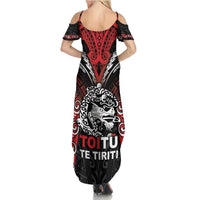 Aotearoa Mana Maori Summer Maxi Dress Toitu Te Tiriti LT05 - Polynesian Pride