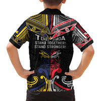 Tokelau And Aotearoa Family Matching Off Shoulder Short Dress and Hawaiian Shirt Together For Te Tiriti O Waitangi LT05 - Polynesian Pride