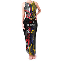 Tokelau And Aotearoa Family Matching Tank Maxi Dress and Hawaiian Shirt Together For Te Tiriti O Waitangi