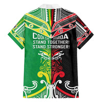 Cook Islands And Aotearoa Family Matching Off Shoulder Short Dress and Hawaiian Shirt Together For Te Tiriti O Waitangi LT05 - Polynesian Pride