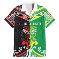 Cook Islands And Aotearoa Family Matching Short Sleeve Bodycon Dress and Hawaiian Shirt Together For Te Tiriti O Waitangi