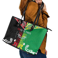 Cook Islands And Aotearoa Leather Tote Bag Together For Te Tiriti O Waitangi LT05 - Polynesian Pride