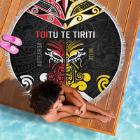 Niue And Aotearoa Beach Blanket Together For Te Tiriti O Waitangi LT05 - Polynesian Pride