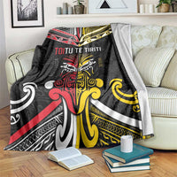 Niue And Aotearoa Blanket Together For Te Tiriti O Waitangi LT05 Black - Polynesian Pride