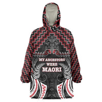 Aotearoa Wearable Blanket Hoodie Proud To Be Maori LT05 One Size Red - Polynesian Pride