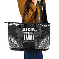 Aotearoa Toitu Te Tiriti Leather Tote Bag No Kiwi Without Iwi LT05 - Polynesian Pride
