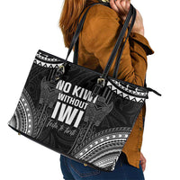 Aotearoa Toitu Te Tiriti Leather Tote Bag No Kiwi Without Iwi LT05 - Polynesian Pride