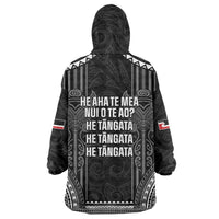 Aotearoa Toitu Te Tiriti Wearable Blanket Hoodie No Kiwi Without Iwi LT05 - Polynesian Pride