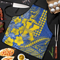 Hawaii Kaiser High School Apron Tribal Tattoo With Hibiscus Flowers LT05 Blue - Polynesian Pride
