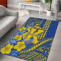Hawaii Kaiser High School Area Rug Tribal Tattoo With Hibiscus Flowers LT05 - Polynesian Pride