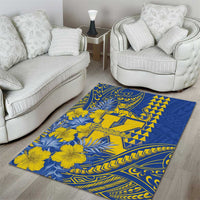 Hawaii Kaiser High School Area Rug Tribal Tattoo With Hibiscus Flowers LT05 - Polynesian Pride