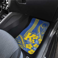 Personalised Hawaii Kaiser High School Car Mats Tribal Tattoo With Hibiscus Flowers LT05 - Polynesian Pride