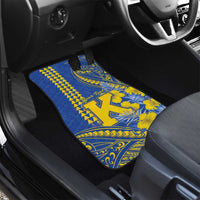 Personalised Hawaii Kaiser High School Car Mats Tribal Tattoo With Hibiscus Flowers LT05 - Polynesian Pride