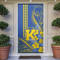 Personalised Hawaii Kaiser High School Door Cover Tribal Tattoo With Hibiscus Flowers LT05 Blue - Polynesian Pride