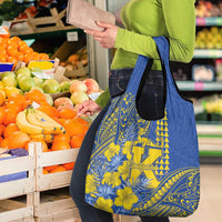 Hawaii Kaiser High School Grocery Bag Tribal Tattoo With Hibiscus Flowers LT05 - Polynesian Pride