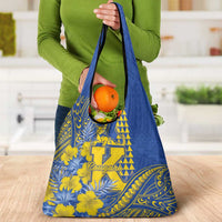 Hawaii Kaiser High School Grocery Bag Tribal Tattoo With Hibiscus Flowers LT05 - Polynesian Pride