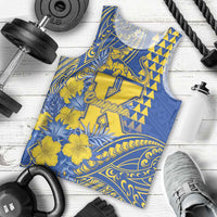 Personalised Hawaii Kaiser High School Men Tank Top Tribal Tattoo With Hibiscus Flowers LT05 - Polynesian Pride