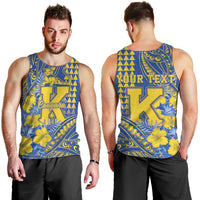 Personalised Hawaii Kaiser High School Men Tank Top Tribal Tattoo With Hibiscus Flowers LT05 - Polynesian Pride