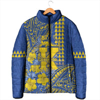 Personalised Hawaii Kaiser High School Padded Jacket Tribal Tattoo With Hibiscus Flowers LT05 - Polynesian Pride