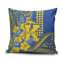 Hawaii Kaiser High School Pillow Cover Tribal Tattoo With Hibiscus Flowers LT05 Blue - Polynesian Pride