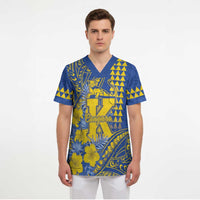 Personalised Hawaii Kaiser High School Scrub Top Tribal Tattoo With Hibiscus Flowers LT05 - Polynesian Pride
