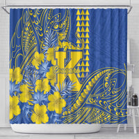 Hawaii Kaiser High School Shower Curtain Tribal Tattoo With Hibiscus Flowers LT05 - Polynesian Pride