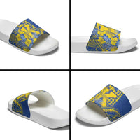 Hawaii Kaiser High School Slide Sandals Tribal Tattoo With Hibiscus Flowers LT05 - Polynesian Pride