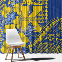 Hawaii Kaiser High School Window Curtain Tribal Tattoo With Hibiscus Flowers LT05 - Polynesian Pride