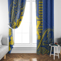 Hawaii Kaiser High School Window Curtain Tribal Tattoo With Hibiscus Flowers LT05 - Polynesian Pride