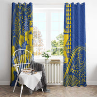 Hawaii Kaiser High School Window Curtain Tribal Tattoo With Hibiscus Flowers LT05 - Polynesian Pride