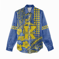 Personalised Hawaii Kaiser High School Women Casual Shirt Tribal Tattoo With Hibiscus Flowers