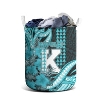 Hawaii Kapolei High School Laundry Basket Tribal Tattoo With Hibiscus Flowers LT05 - Polynesian Pride