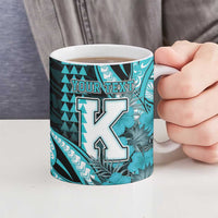 Personalised Hawaii Kapolei High School Ceramic Mug Tribal Tattoo With Hibiscus Flowers LT05 - Polynesian Pride
