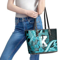 Hawaii Kapolei High School Leather Tote Bag Tribal Tattoo With Hibiscus Flowers LT05 - Polynesian Pride