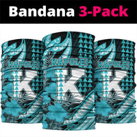 Hawaii Kapolei High School Neck Gaiter Tribal Tattoo With Hibiscus Flowers LT05 package One Size: 25*50cm Dark Teal - Polynesian Pride