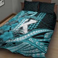 Hawaii Kapolei High School Quilt Bed Set Tribal Tattoo With Hibiscus Flowers LT05 - Polynesian Pride