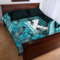 Hawaii Kapolei High School Quilt Bed Set Tribal Tattoo With Hibiscus Flowers LT05 - Polynesian Pride