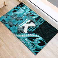 Hawaii Kapolei High School Rubber Doormat Tribal Tattoo With Hibiscus Flowers LT05 - Polynesian Pride